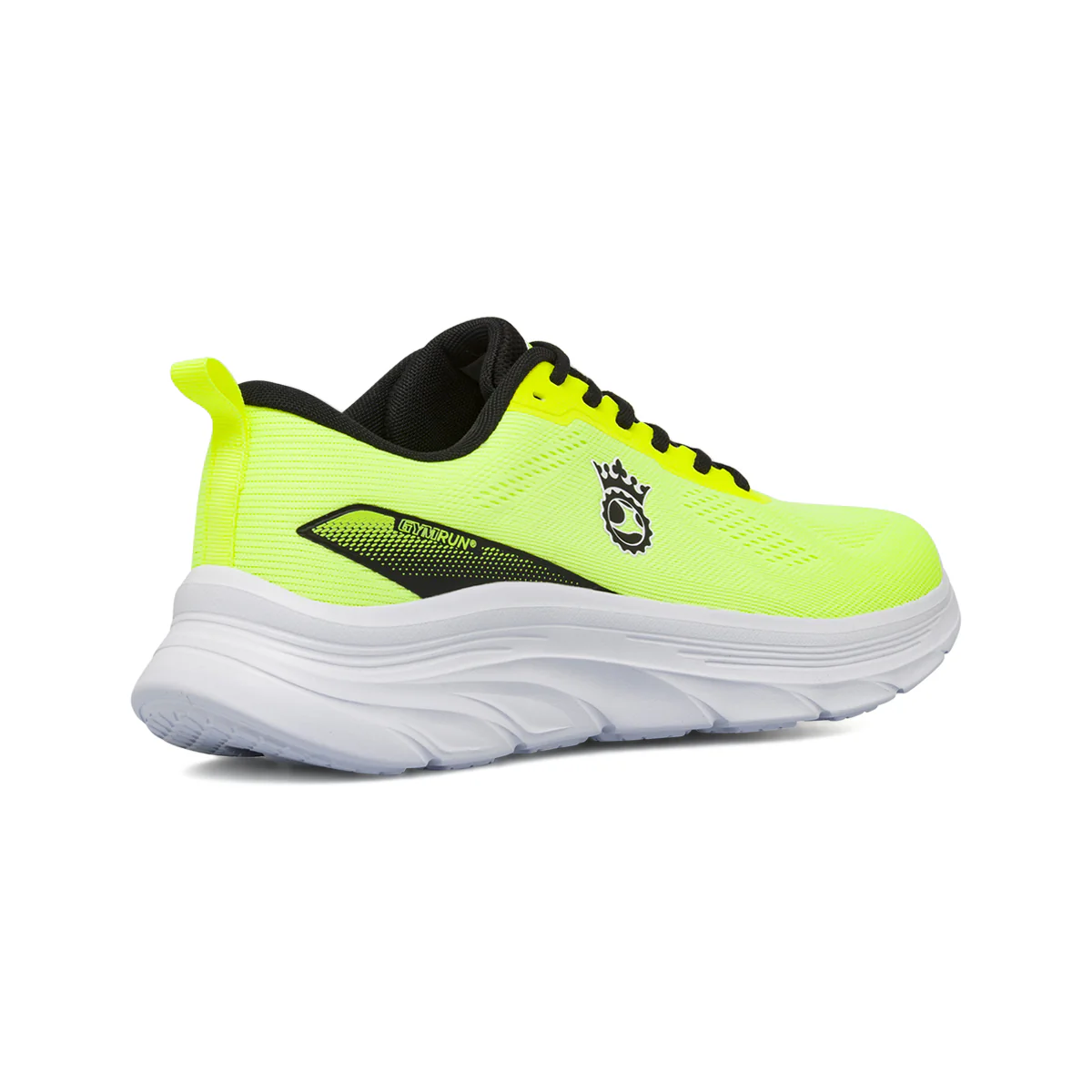 Scarpe Running da uomo Giallo Fluo in materiale sintetico con lacci neri GymRun - Image 3