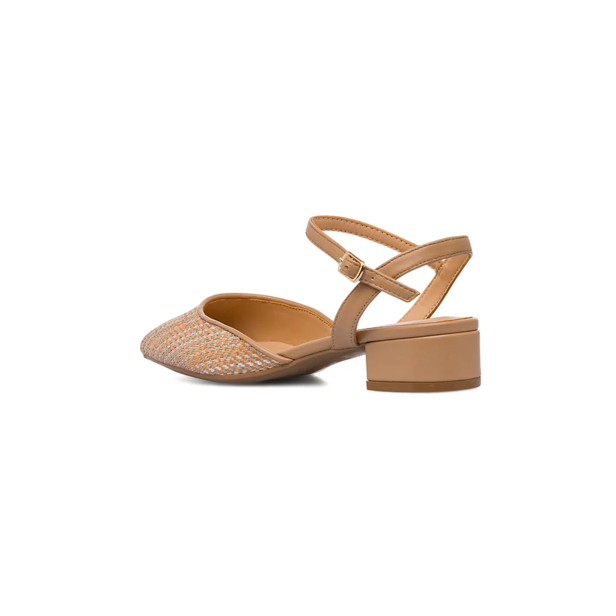 Scarpe slingback con tacco basso beige effetto rafia da Donna Lora Ferres - Image 6