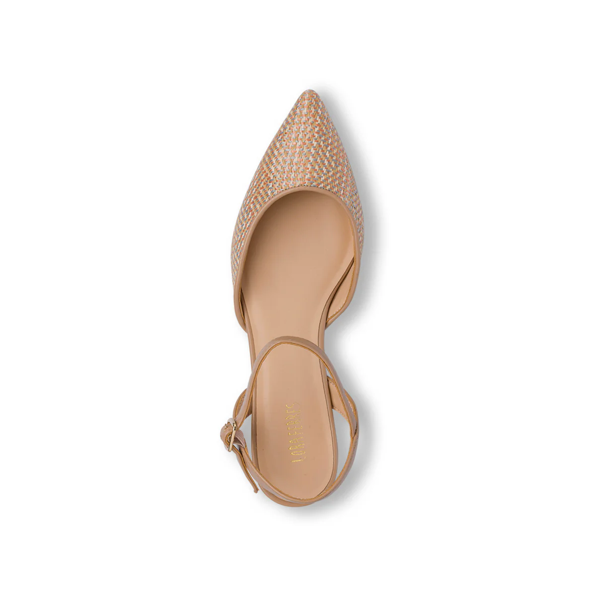 Scarpe slingback con tacco basso beige effetto rafia da Donna Lora Ferres - Image 7