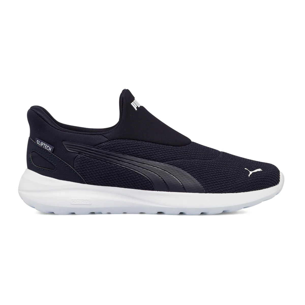 Scarpe slip-on da uomo blu in mesh con suola bianca Puma