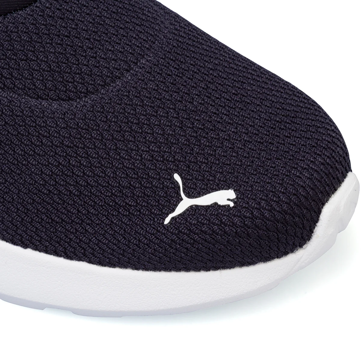 Scarpe slip-on da uomo blu in mesh con suola bianca Puma - Image 4