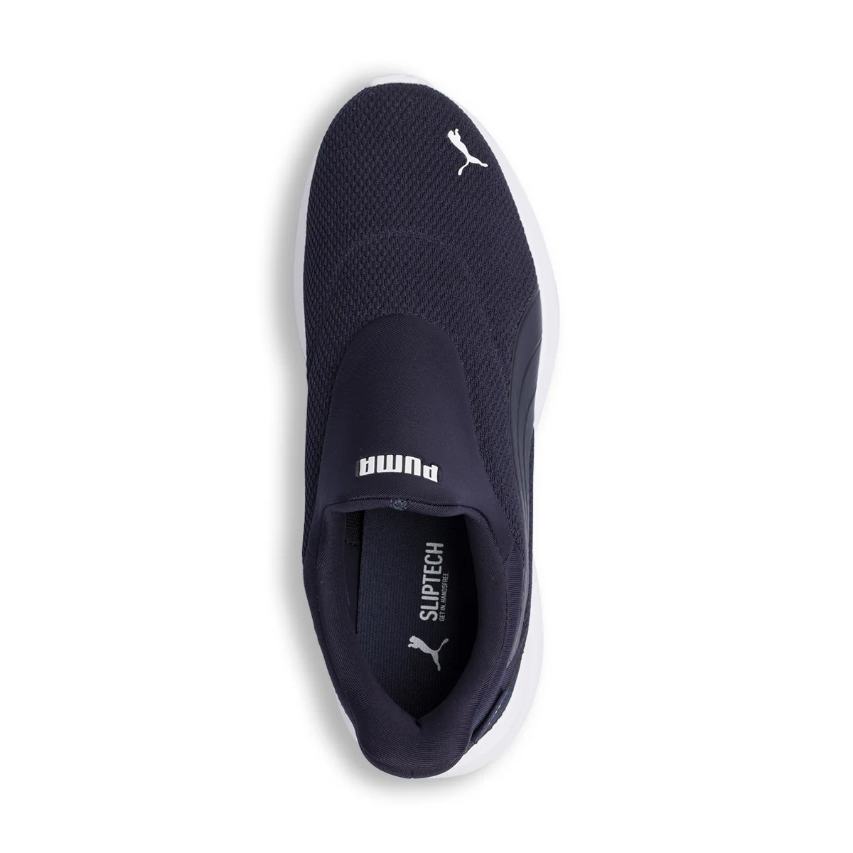 Scarpe slip-on da uomo blu in mesh con suola bianca Puma - Image 5