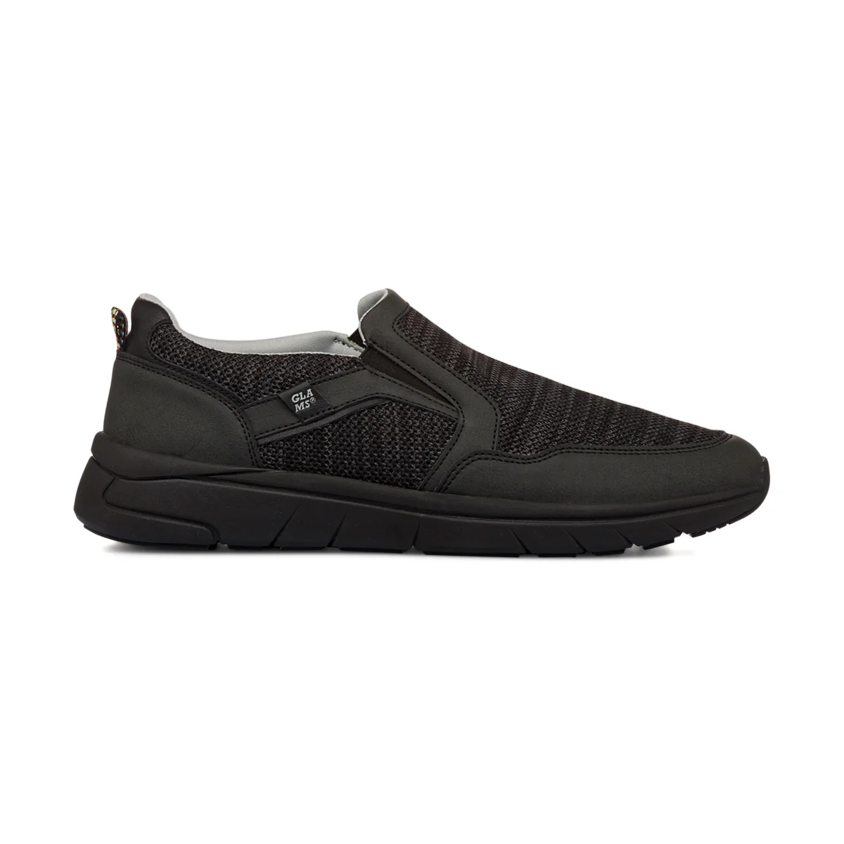 Scarpe slip-on uomo in tessuto nero traspirante con suola flessibile Glams - Image 4