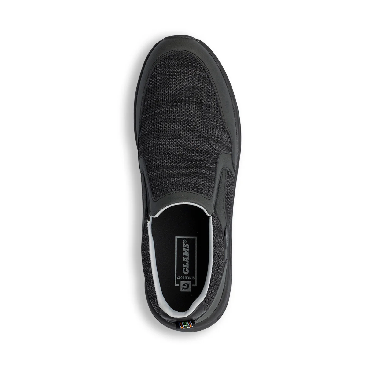 Scarpe slip-on uomo in tessuto nero traspirante con suola flessibile Glams - Image 7