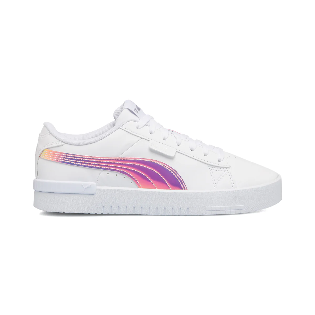 Scarpe sportive bianche da ragazza con striscia effetto laminato Puma Jada Holo Jr