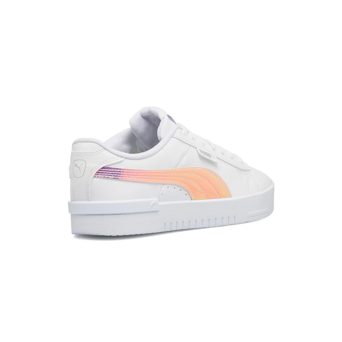 Scarpe sportive bianche da ragazza con striscia effetto laminato Puma Jada Holo Jr - Image 3