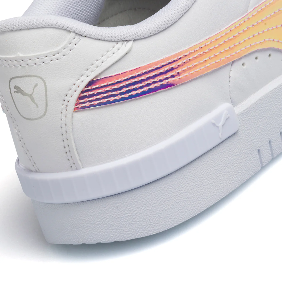 Scarpe sportive bianche da ragazza con striscia effetto laminato Puma Jada Holo Jr - Image 7