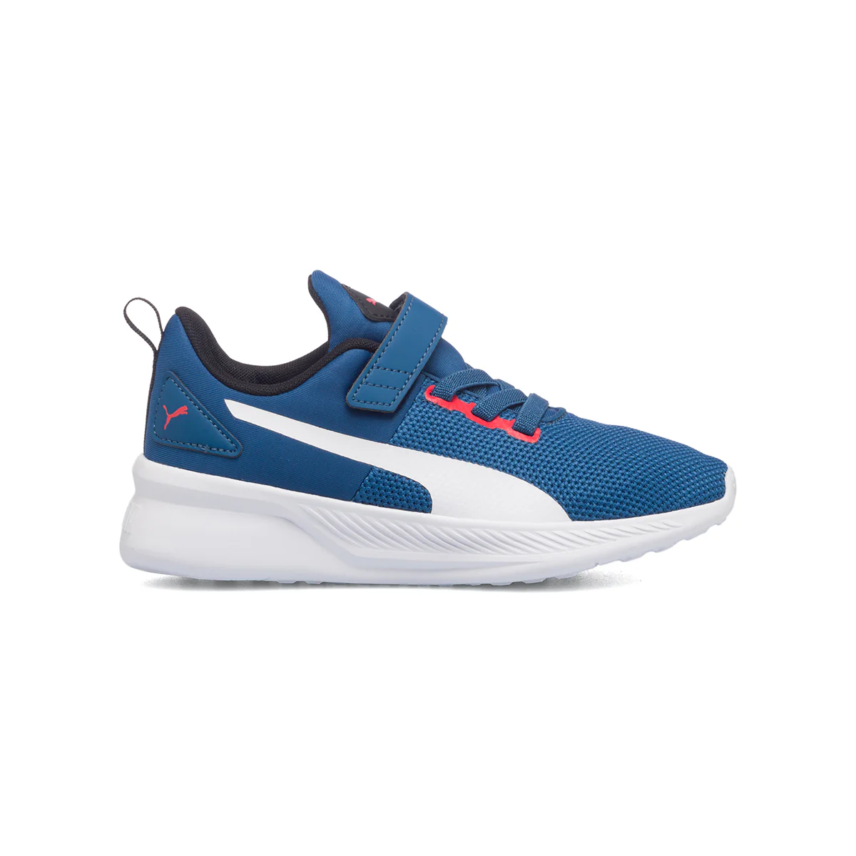 Scarpe sportive blu da bambino con striscia laterale Puma Flyer Runner V PS