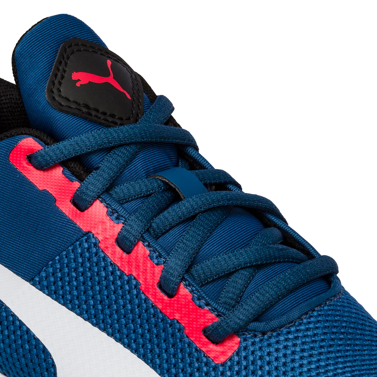 Scarpe sportive blu da ragazzo con striscia laterale Puma Flyer Runner Jr - Image 6