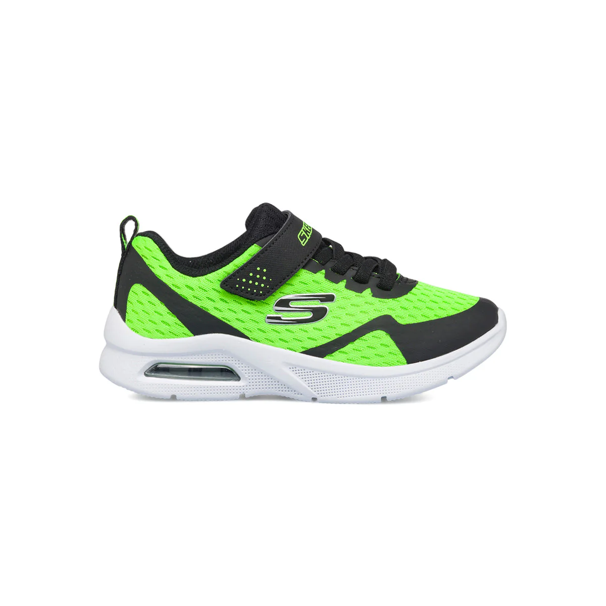 Scarpe sportive lime e nere da bambino con suola ad aria Skechers Microspec Max