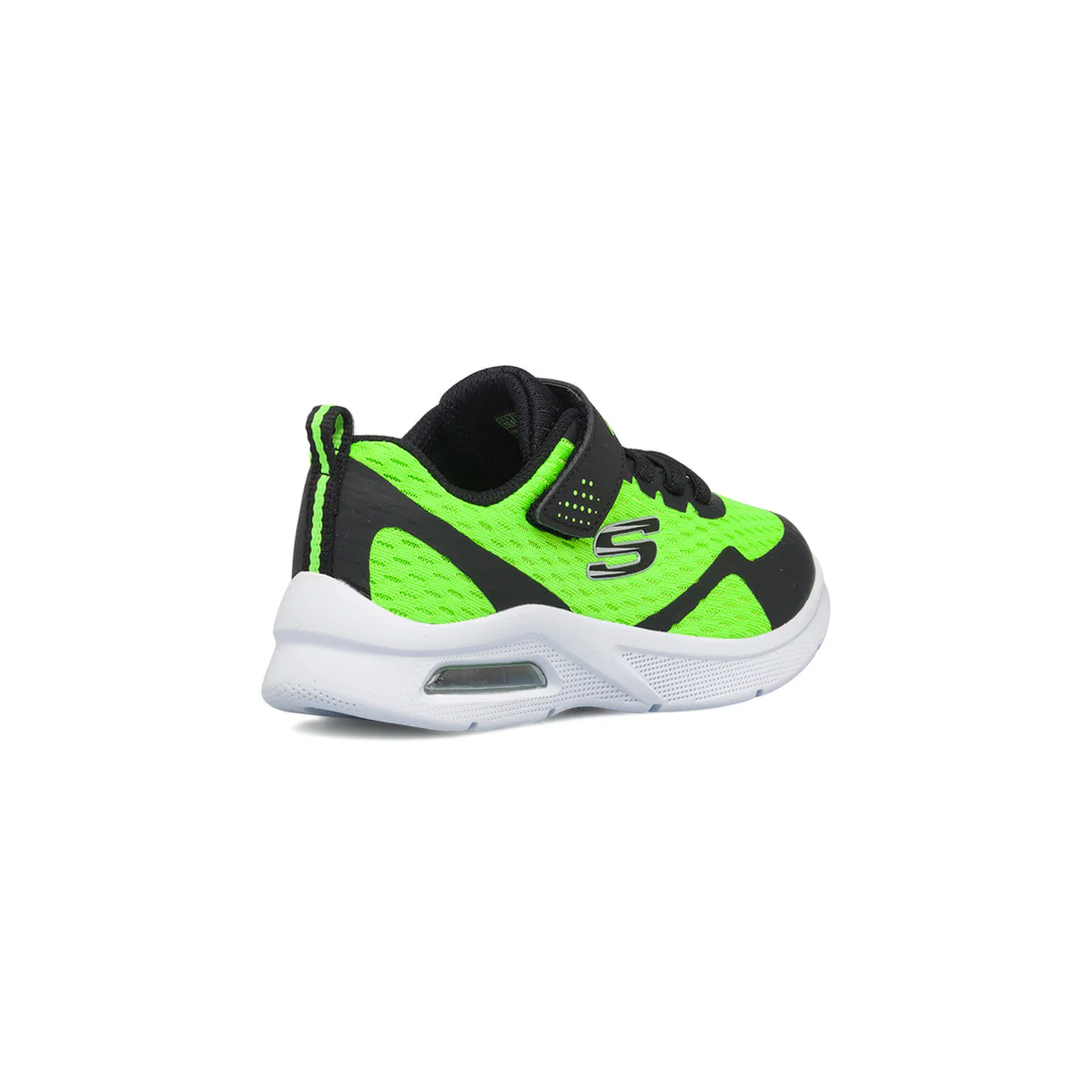 Scarpe sportive lime e nere da bambino con suola ad aria Skechers Microspec Max - Image 3