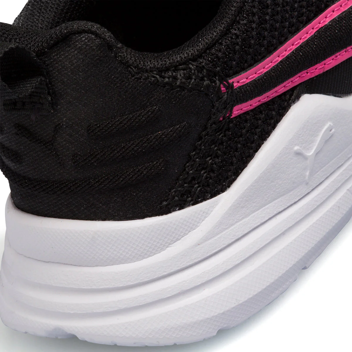 Scarpe sportive nere da bambina con logo fucsia Puma Wired Run Pure Ps - Image 6