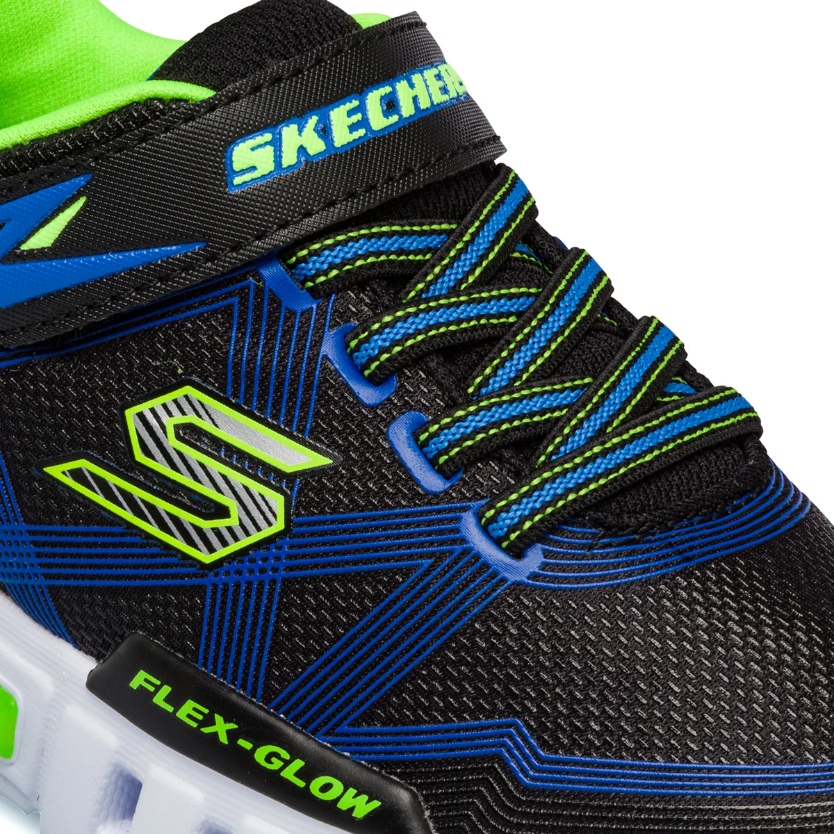 Scarpe sportive nere da bambino con luci nella suola Skechers Flex Glow - Image 7