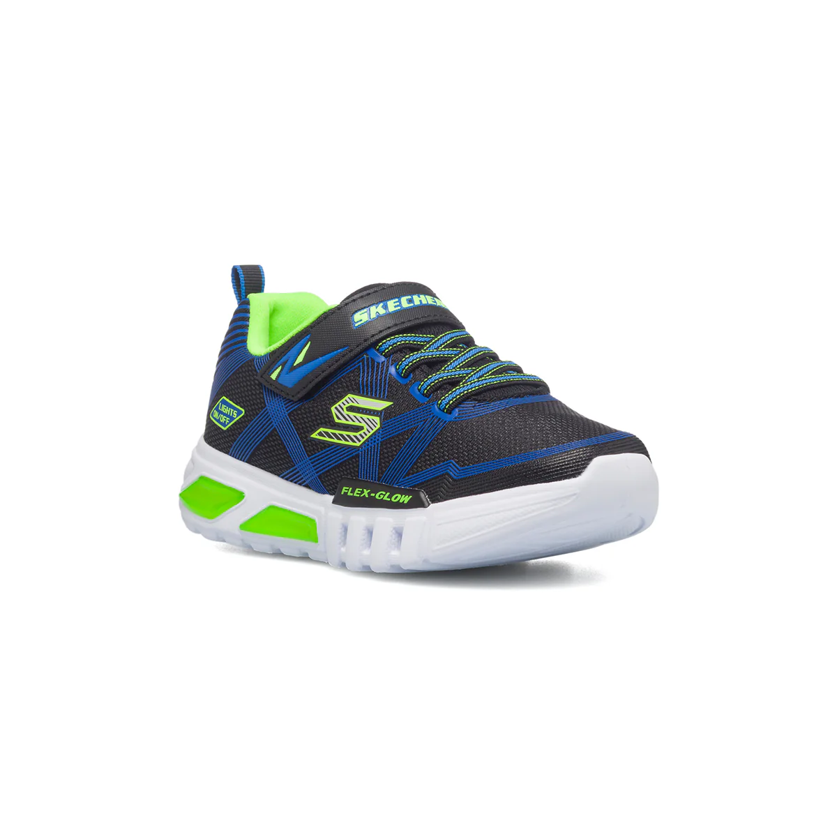 Scarpe sportive nere da bambino con luci nella suola Skechers Flex Glow - Image 2