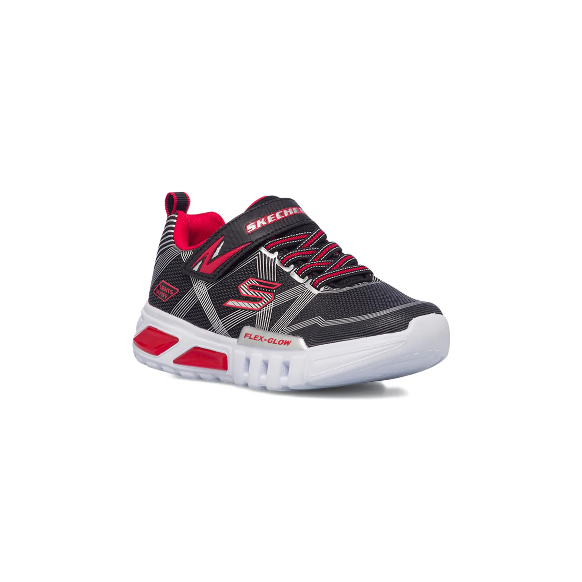 Scarpe sportive nere da bambino con luci nella suola Skechers Flex Glow - Image 2