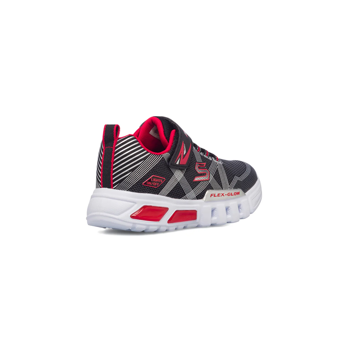 Scarpe sportive nere da bambino con luci nella suola Skechers Flex Glow - Image 3