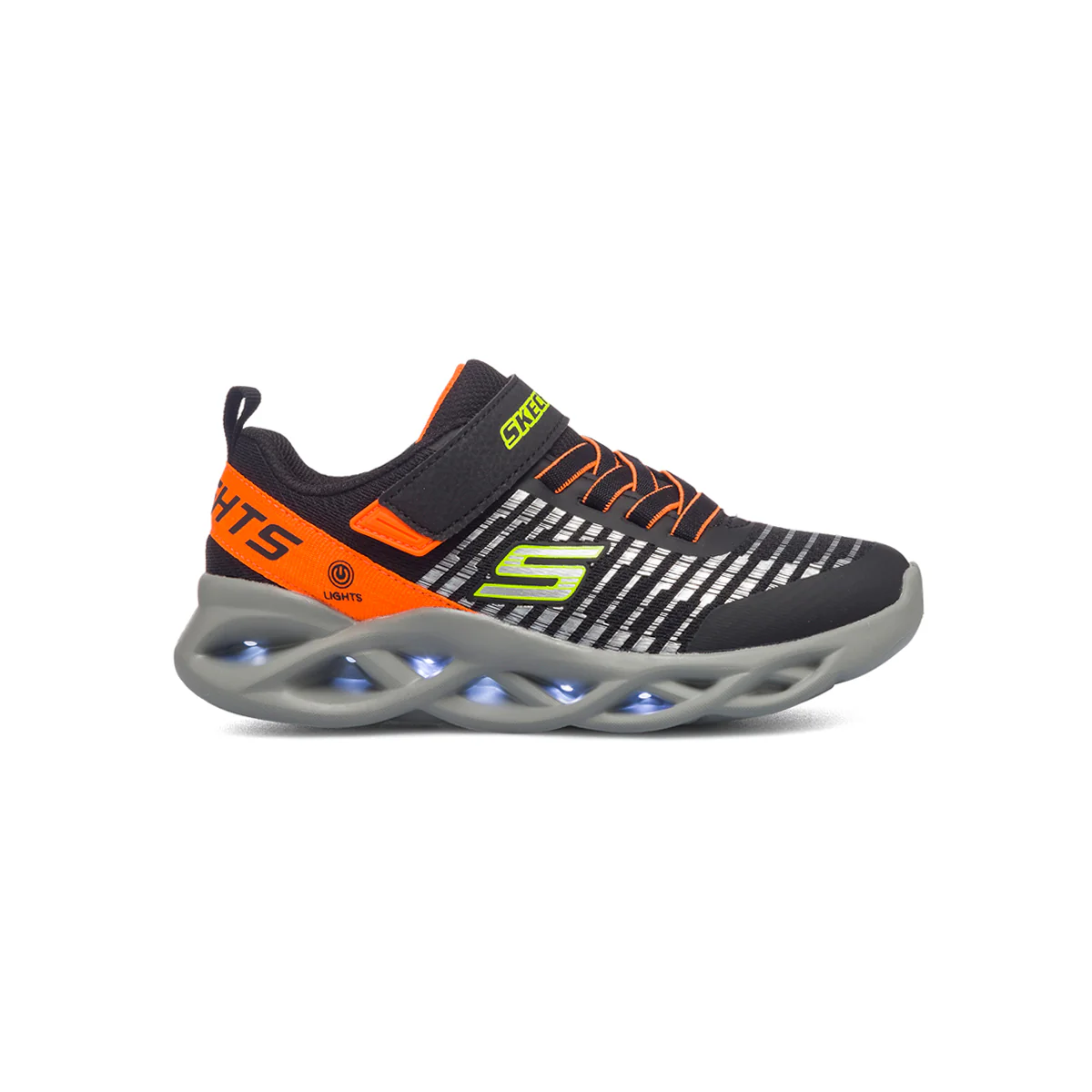 Scarpe sportive nere da bambino con luci nella suola Skechers S-Lights Twisty Brights - Image 5
