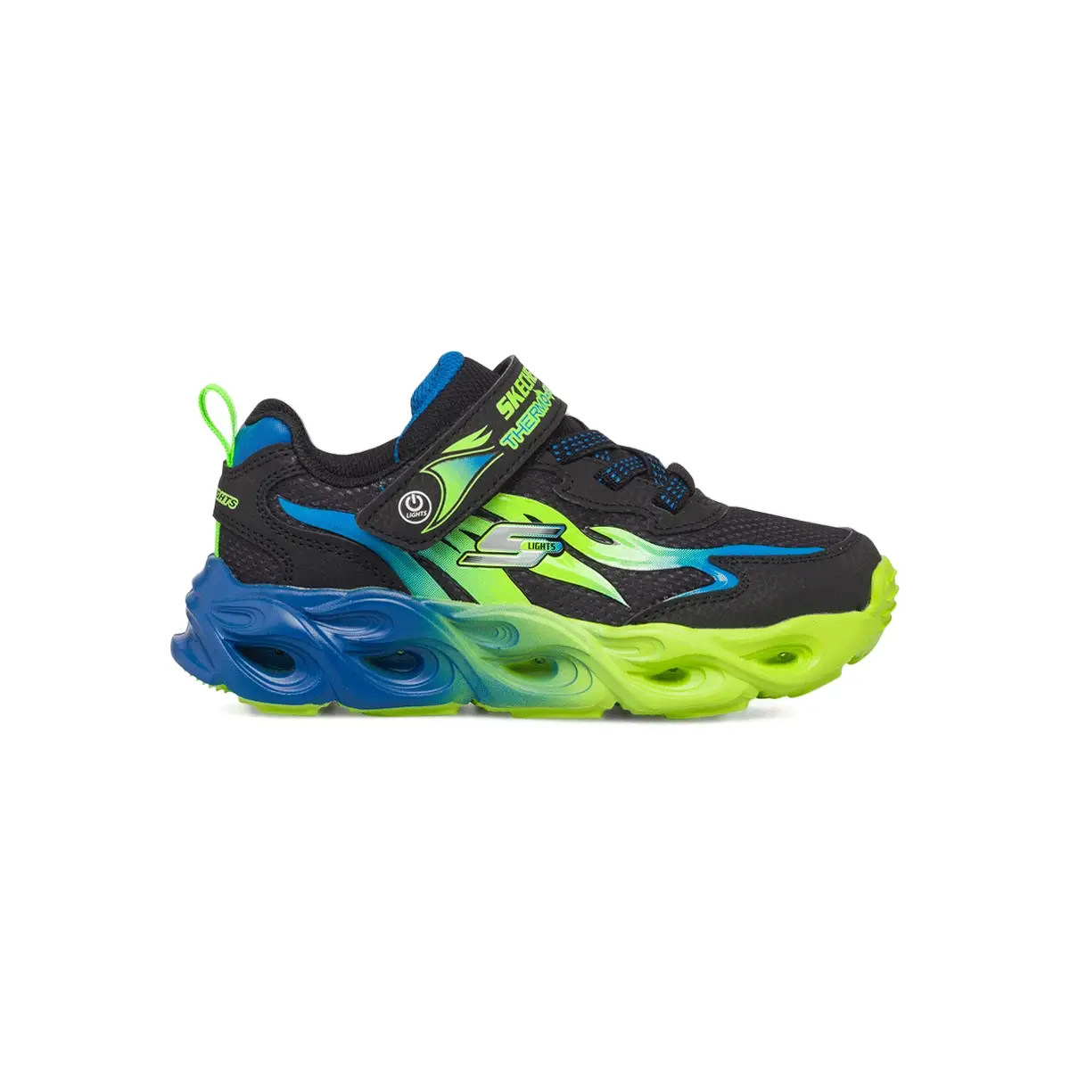 Scarpe sportive nere da bambino con luci Skechers S-Lights: Thermo Flash - Heat-Flux