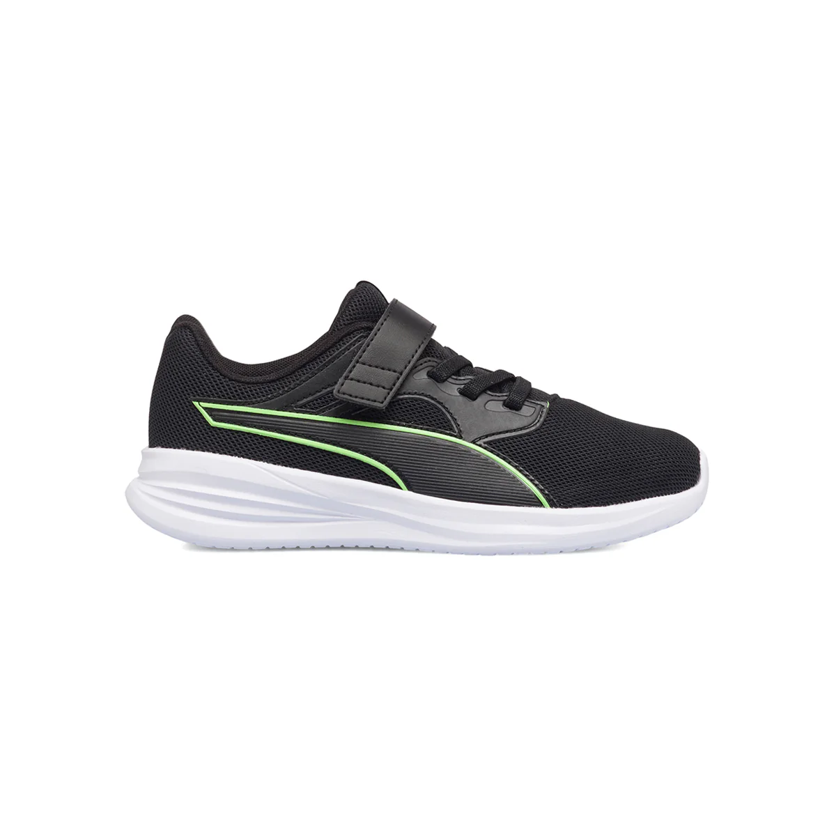 Scarpe sportive nere da bambino in mesh Puma Transport AC+ PS