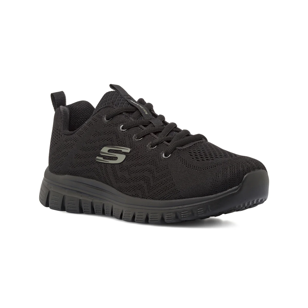 Scarpe sportive nere da Donna Skechers Wide Fit - Image 2