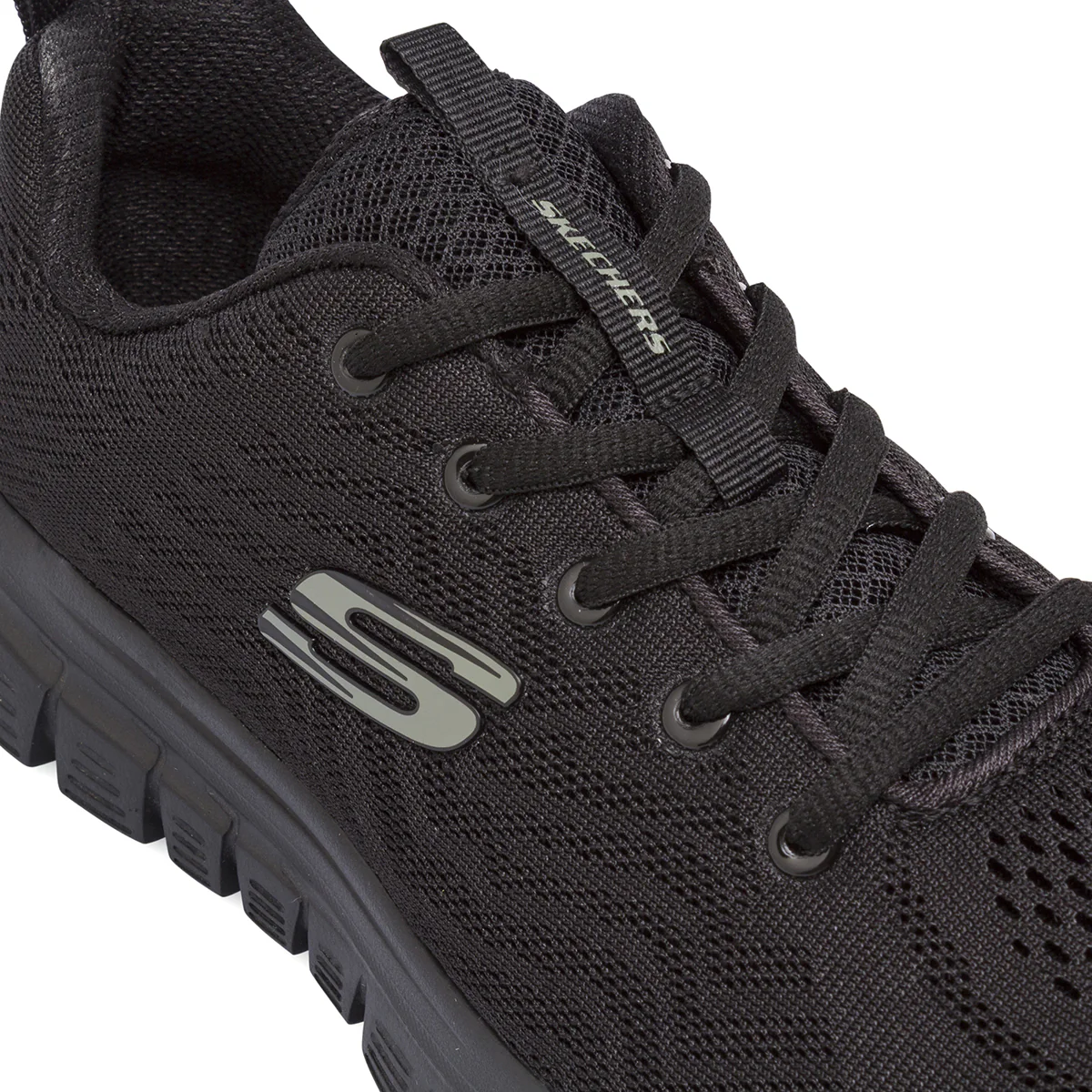 Scarpe sportive nere da Donna Skechers Wide Fit - Image 4
