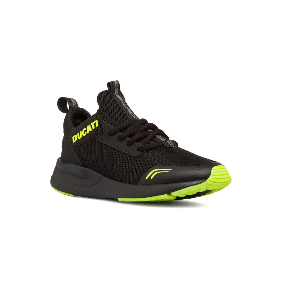Scarpe sportive nere da ragazzo con dettagli giallo fluo Ducati Foresto K - Image 2