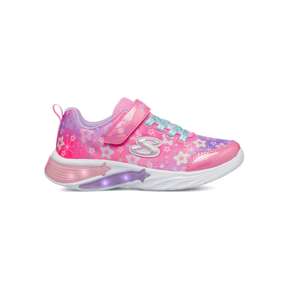 Scarpe sportive rosa da bambina con luci nella suola Skechers S-Lights Star Sparks - Image 5