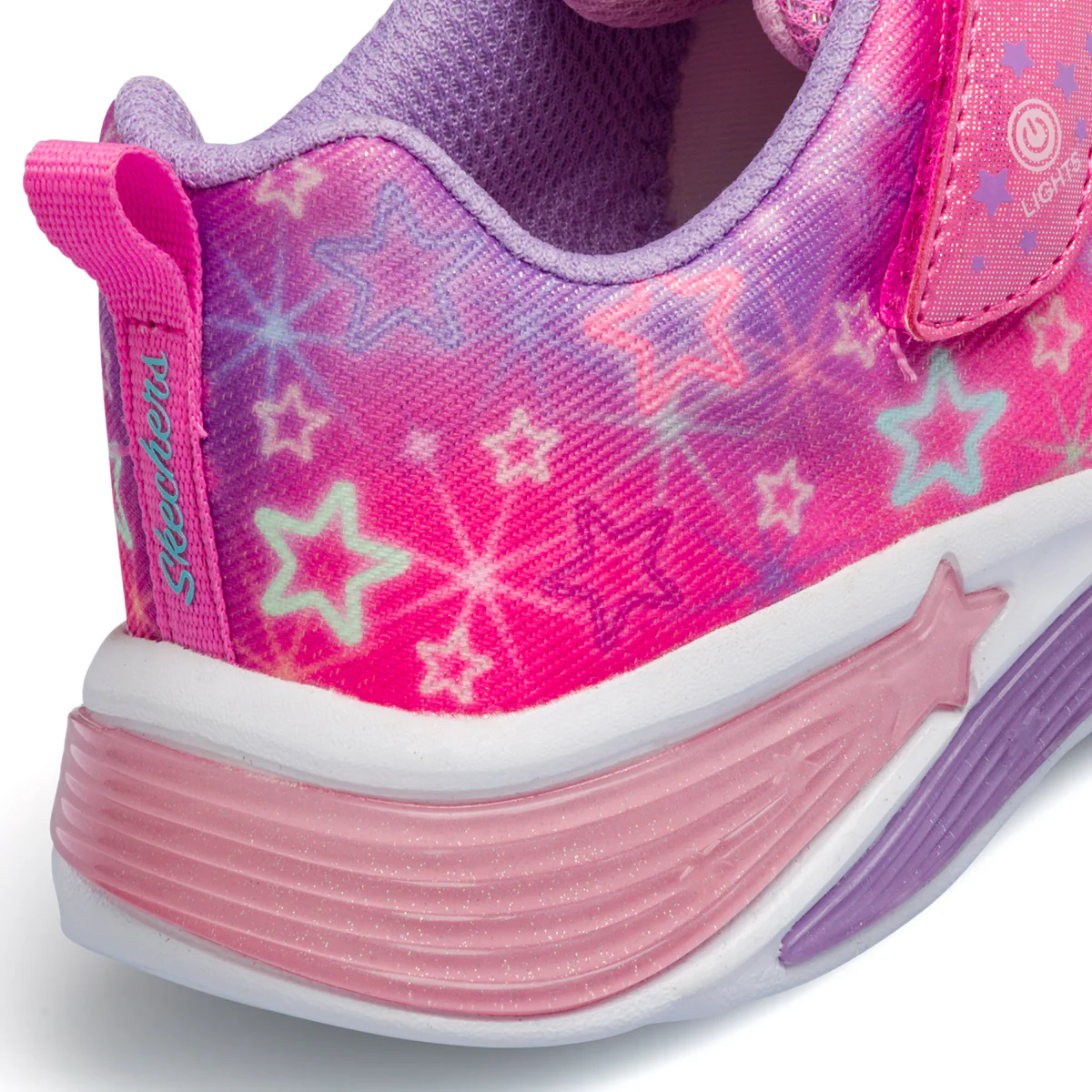 Scarpe sportive rosa da bambina con luci nella suola Skechers S-Lights Star Sparks - Image 8