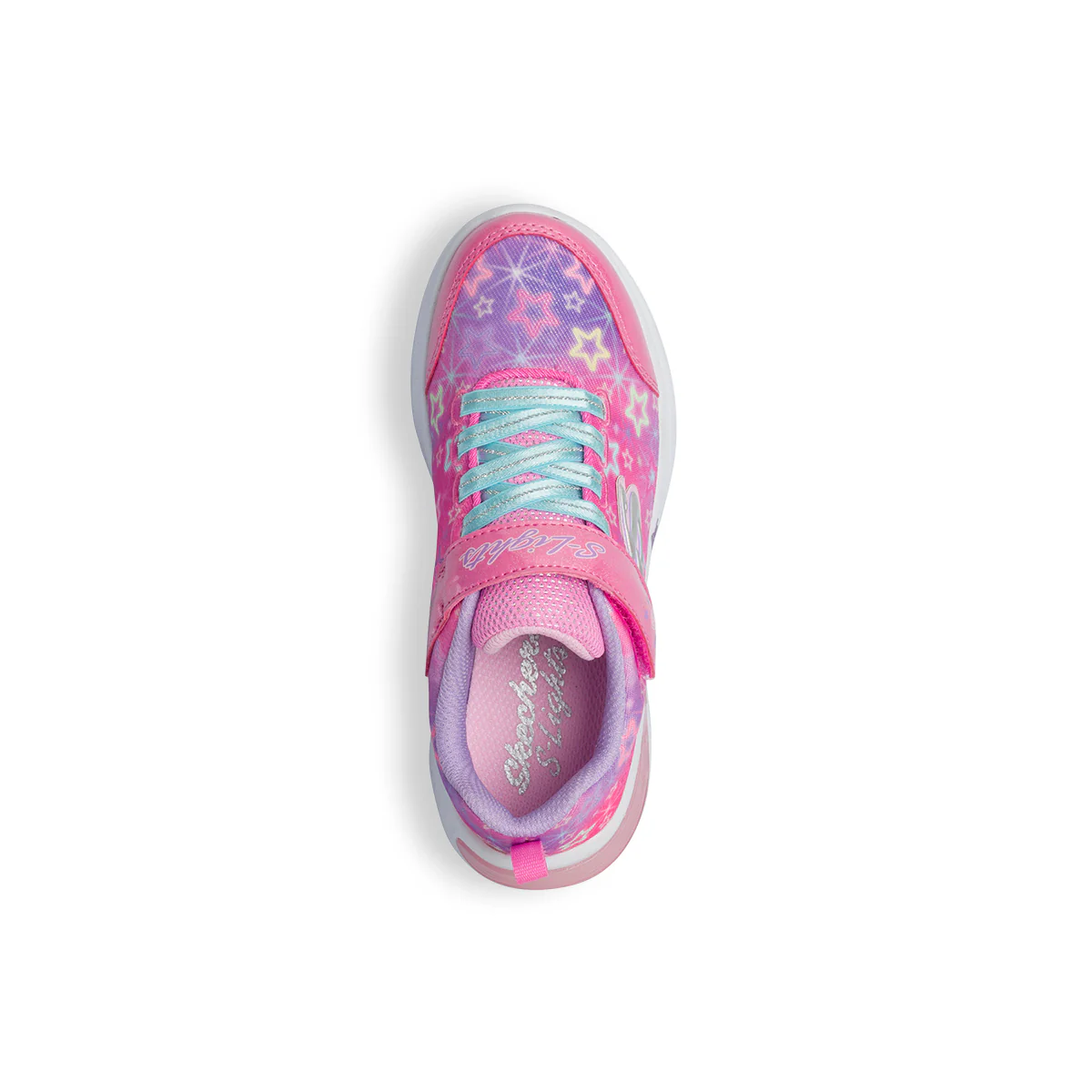 Scarpe sportive rosa da bambina con luci nella suola Skechers S-Lights Star Sparks - Image 9