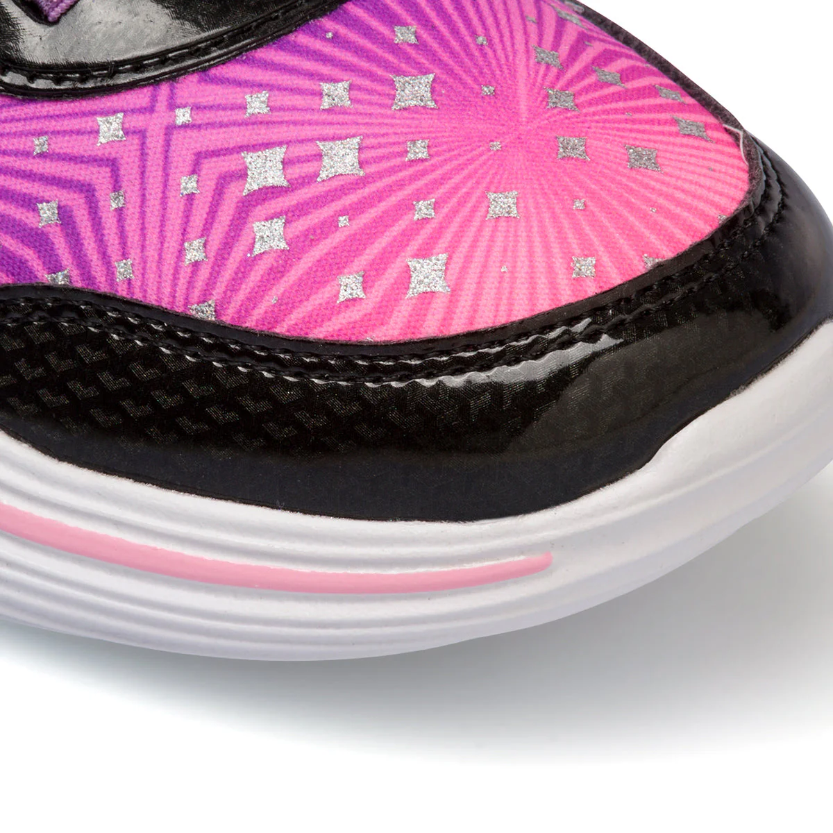 Scarpe sportive rosa e nere da bambina con luci nella suola Skechers S-Lights Power Petals - Image 7