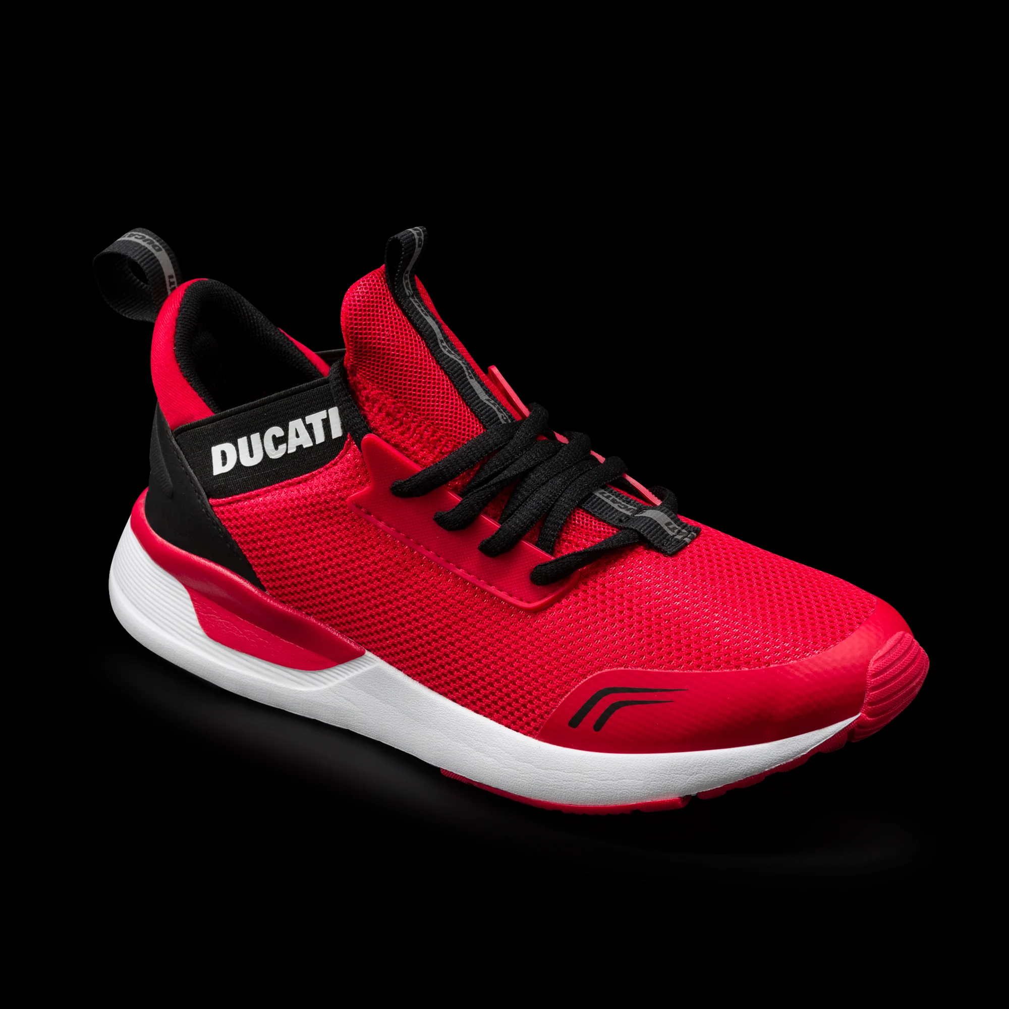 Scarpe sportive rosse da ragazzo con logo laterale Ducati Foresto K