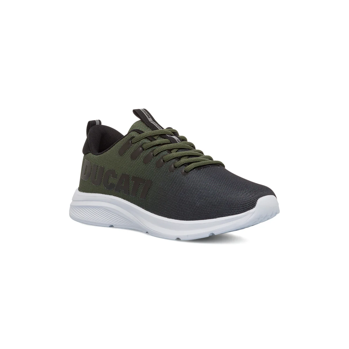 Scarpe sportive verde militare e nere effetto sfumato da uomo con logo laterale Ducati Shade - Image 2