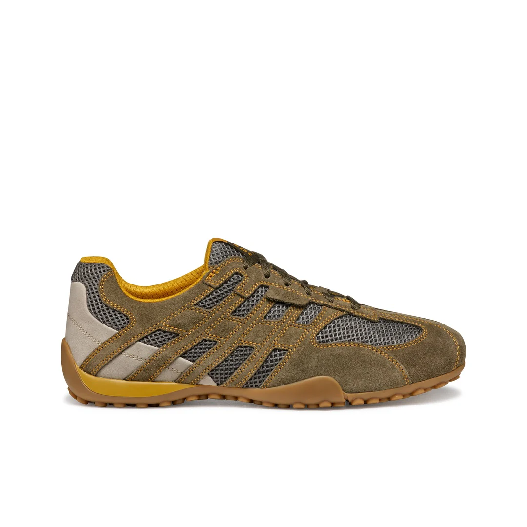 Scarpe stringate verdi da Uomo effetto scamosciato traspirante Geox - Image 3