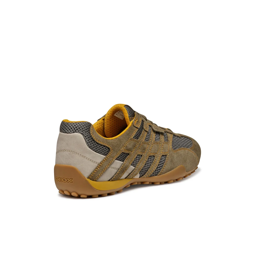 Scarpe stringate verdi da Uomo effetto scamosciato traspirante Geox - Image 4