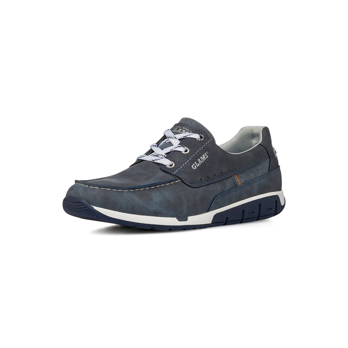 Scarpe uomo blu con suola flessibile e lacci in contrasto Glams - Image 2