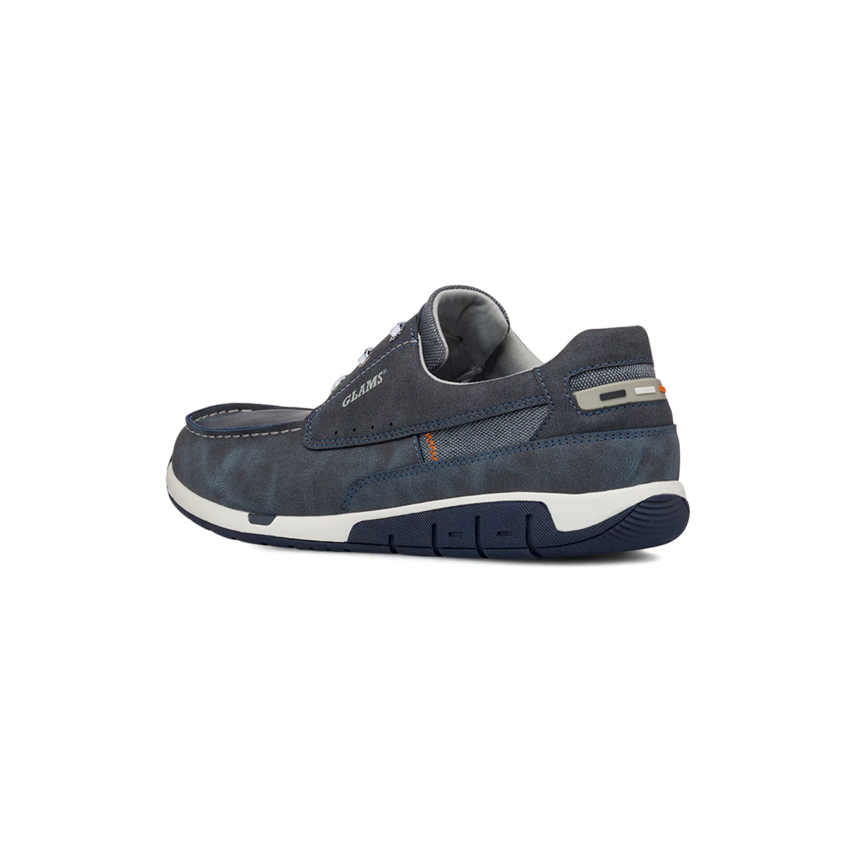 Scarpe uomo blu con suola flessibile e lacci in contrasto Glams - Image 3