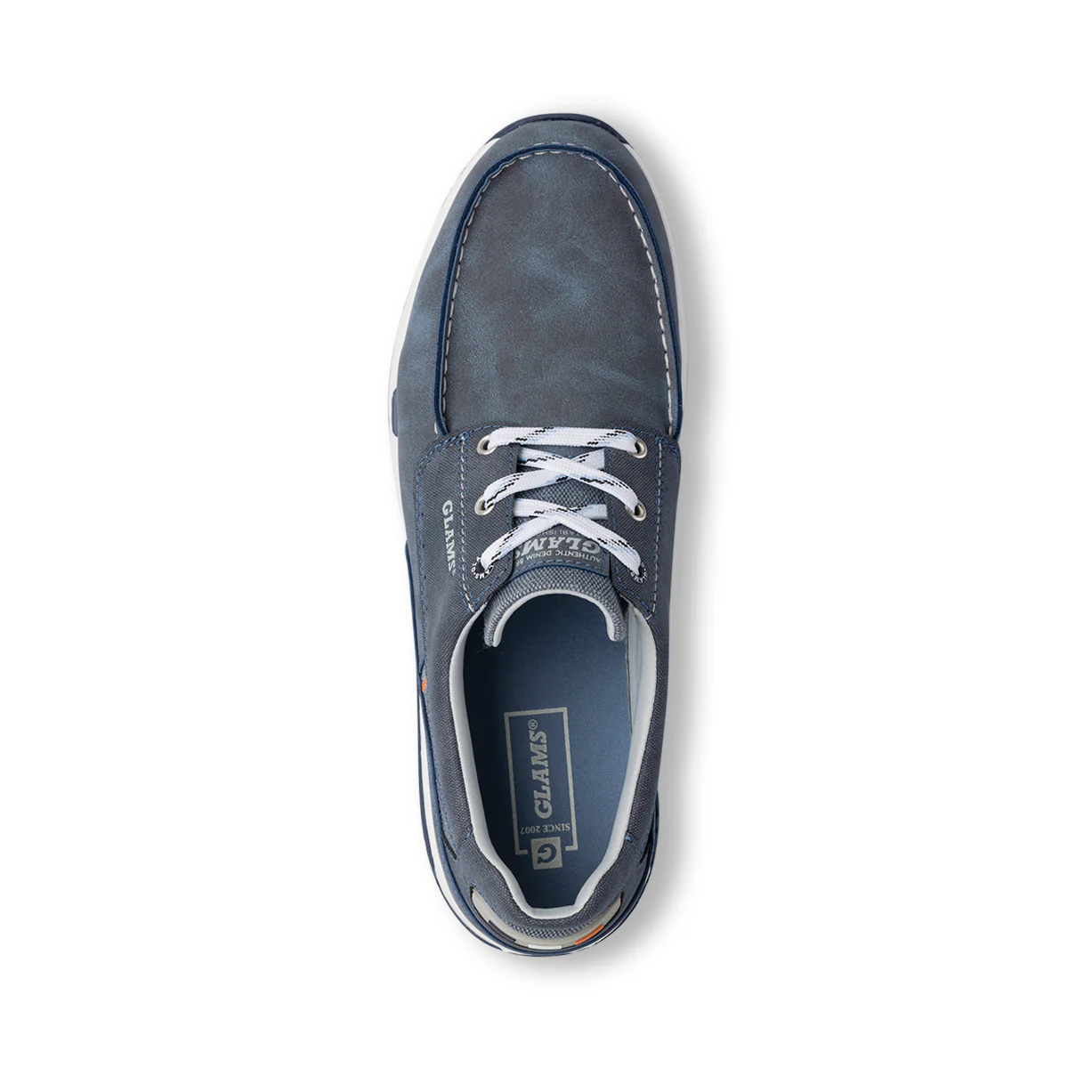 Scarpe uomo blu con suola flessibile e lacci in contrasto Glams - Image 5