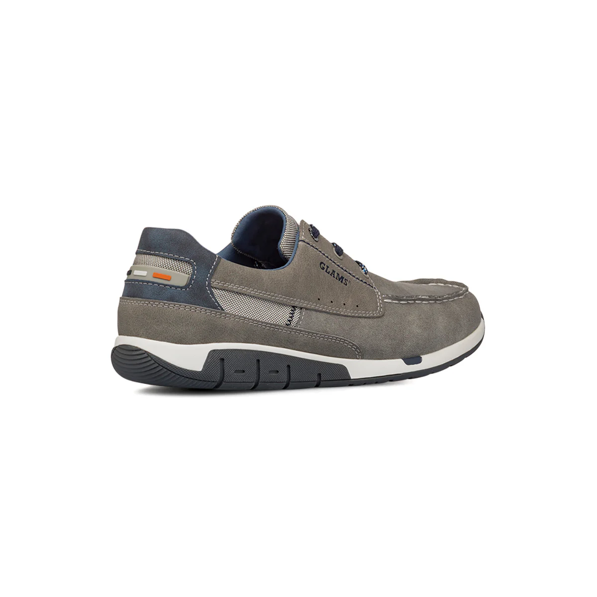 Scarpe Uomo effetto Scamosciato Grigio con suola flessibile e lacci sportivi Glams - Image 3