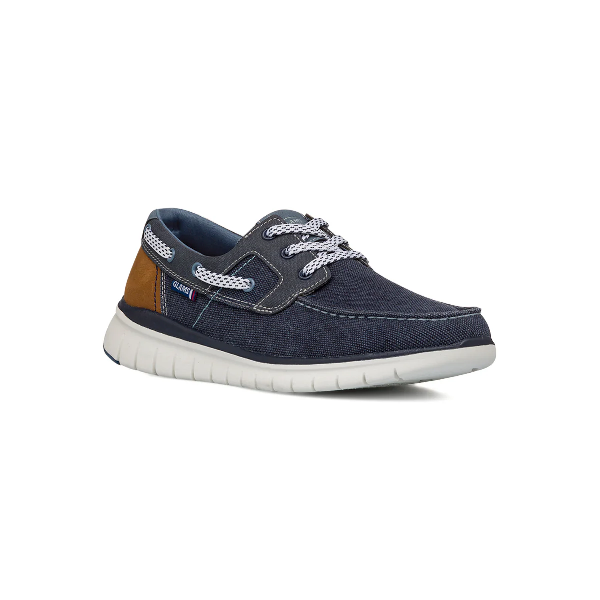 Scarpe Uomo in Tessuto effetto jeans con suola flessibile e lacci Glams - Image 2