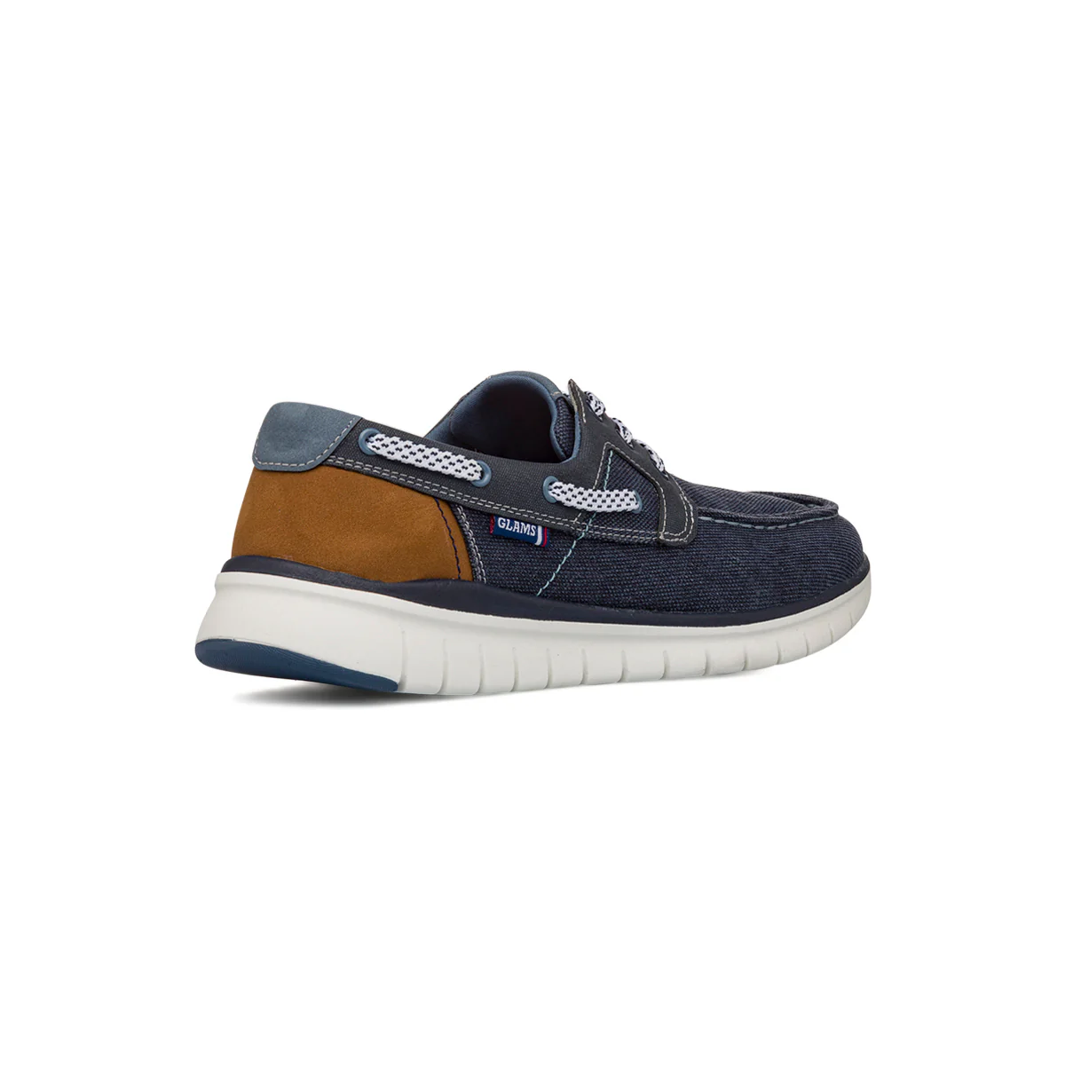 Scarpe Uomo in Tessuto effetto jeans con suola flessibile e lacci Glams - Image 3