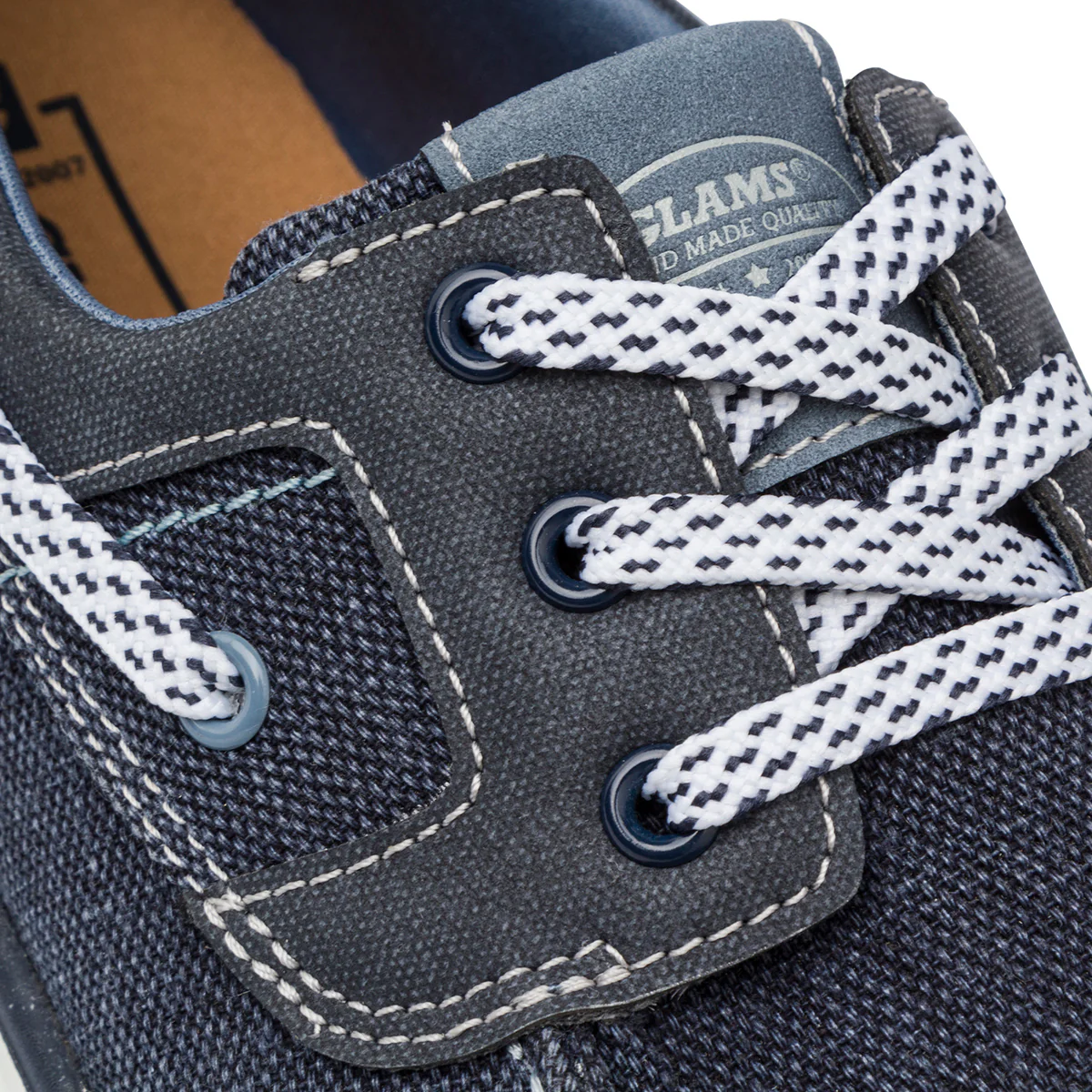 Scarpe Uomo in Tessuto effetto jeans con suola flessibile e lacci Glams - Image 4