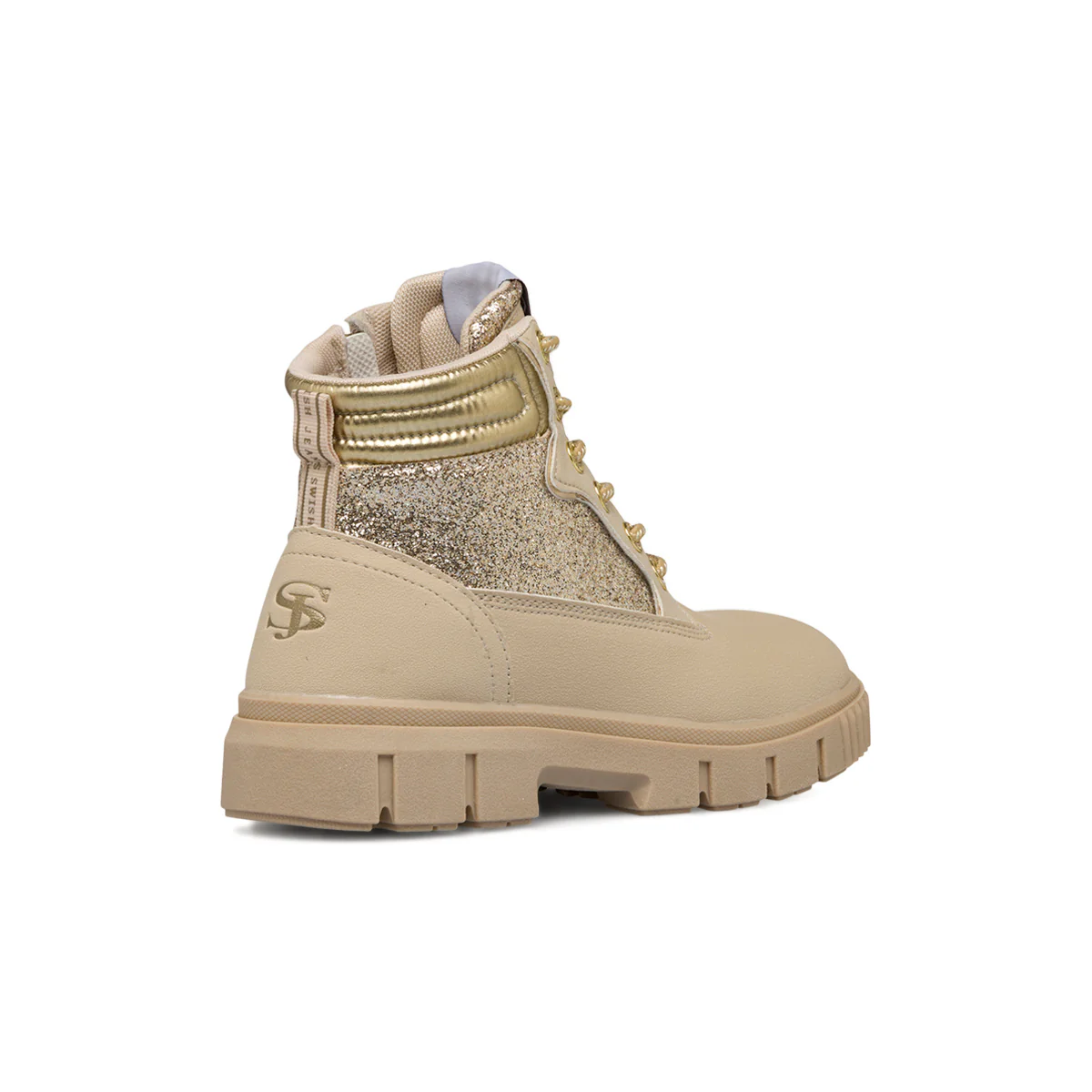 Scarponcini beige da bambina con glitter e suola chunky Swish Jeans - Image 3