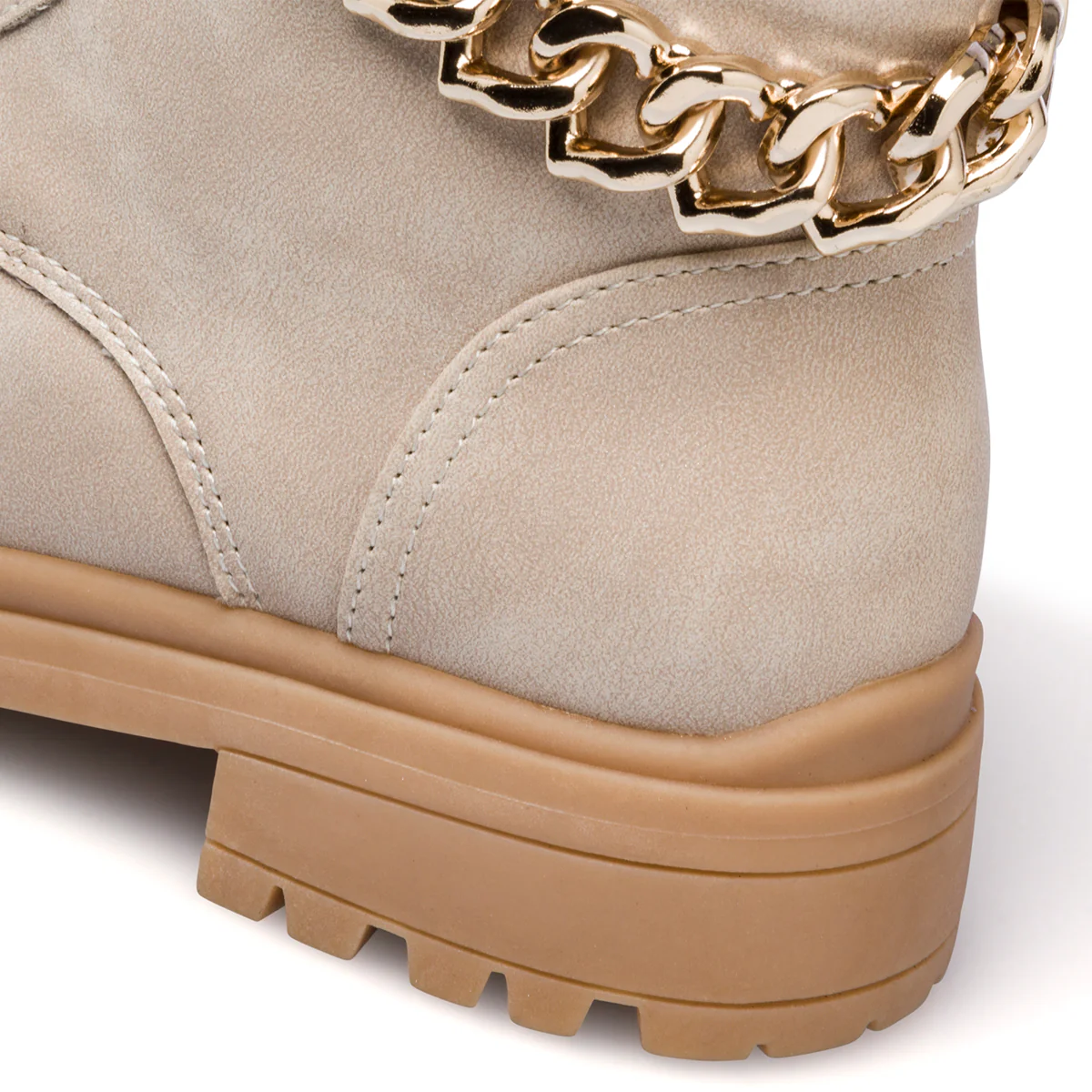 Scarponcini beige da bambina con maxi-catena 10 Baci - Image 8