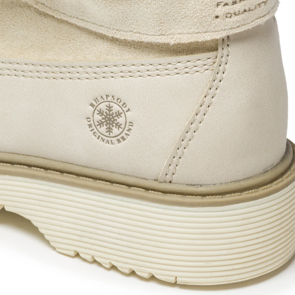 Scarponcini beige in similpelle e tessuto con imbottitura con pelo Rapsody - Image 7