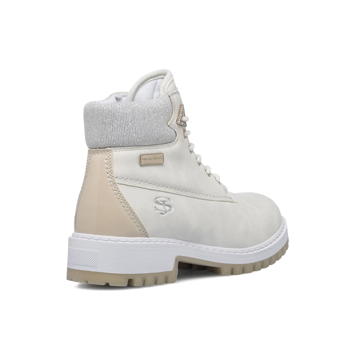 Scarponcini bianchi da donna con glitter sul colletto Swish Jeans - Image 3