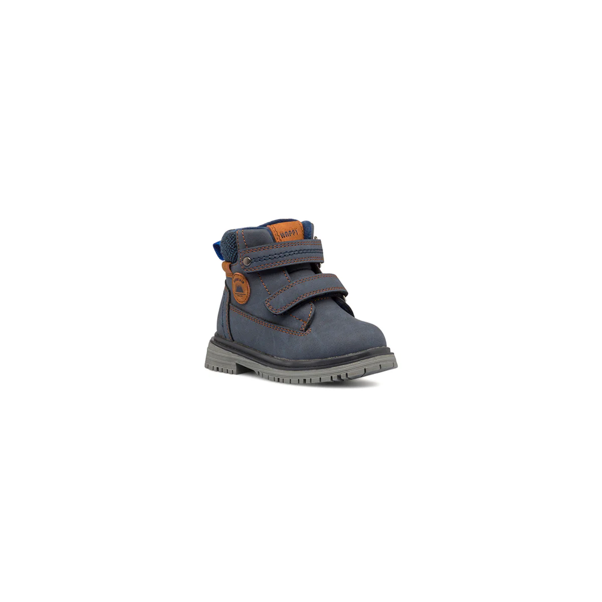 Scarponcini blu da bambino con doppio velcro e zip Birilli&Monelli - Image 2