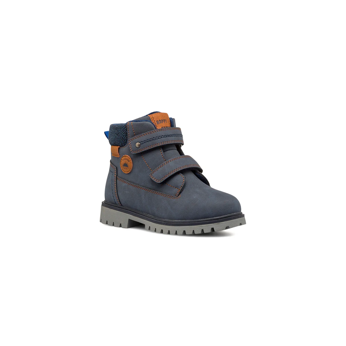 Scarponcini blu da bambino con doppio velcro e zip Birilli&Monelli - Image 2