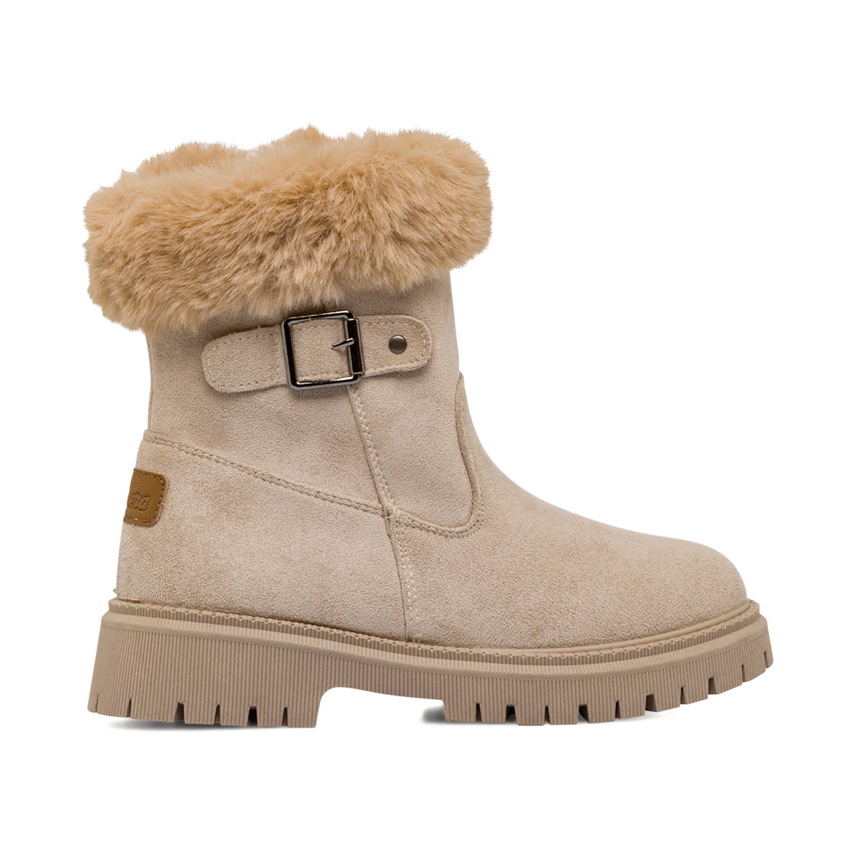 Scarponcini da Bambina taupe con pelliccia sintetica e fibbia Carrera Jeans