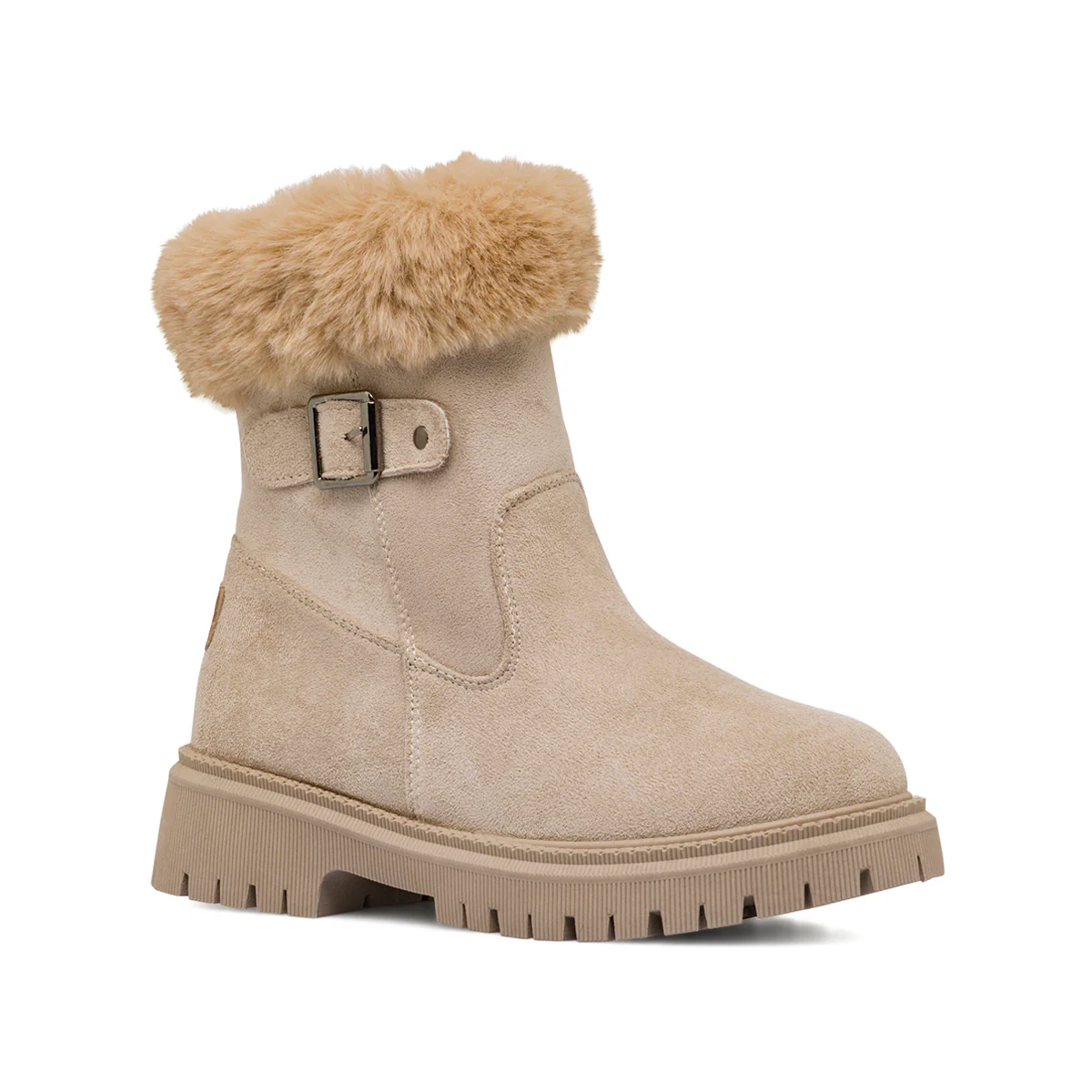 Scarponcini da Bambina taupe con pelliccia sintetica e fibbia Carrera Jeans - Image 2