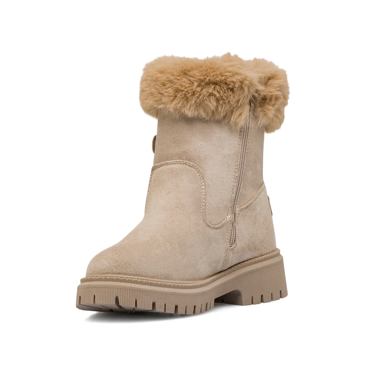 Scarponcini da Bambina taupe con pelliccia sintetica e fibbia Carrera Jeans - Image 4